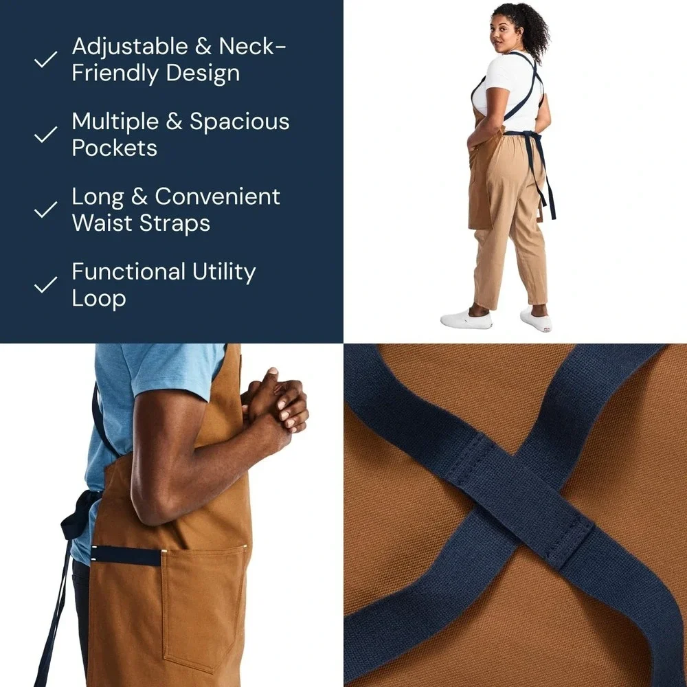 Hedley & Bennett WAX CANVAS & Leather Chef's Apron Professional Apron - Brown